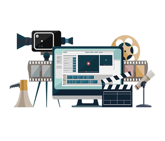 video and editing flat design